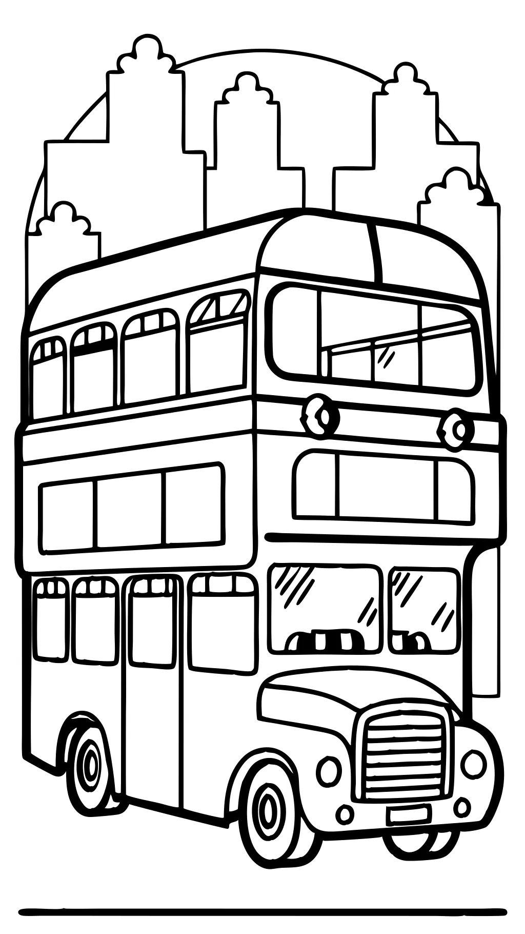 double decker bus coloring page